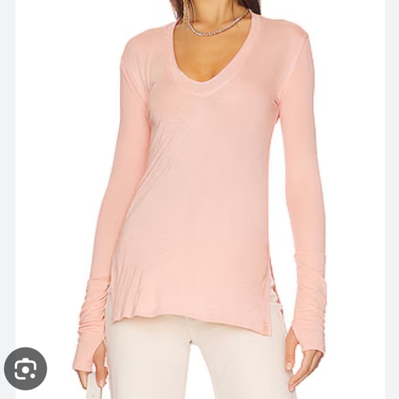 Free People We The Free Fresh and Clean Longsleeve Coral Mist S - Picture 6 of 6